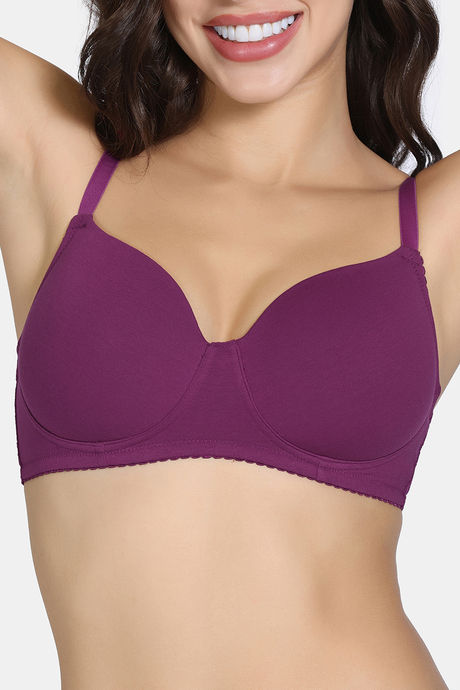 Zivame Padded Non Wired 3/4Th Coverage T-Shirt Bra - Raspberry Radiance — image 5